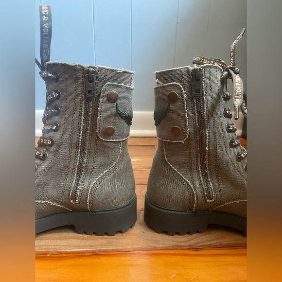 Zadig & Voltaire Joe Canvas military boots - Picture 11 of 12